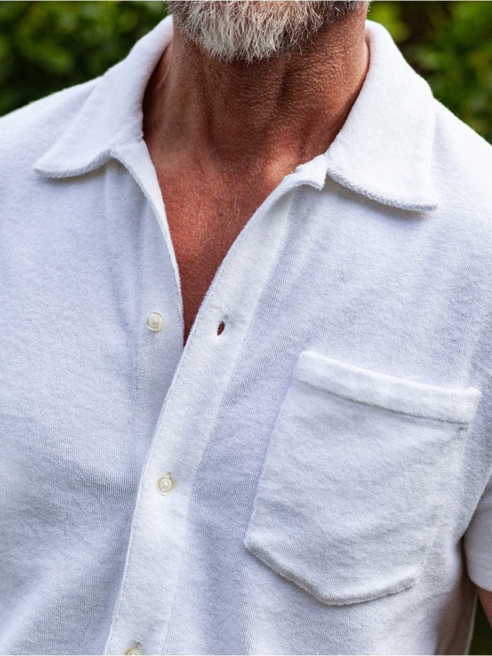 Criquet Men's Short Sleeve Terrycloth Button Shirt